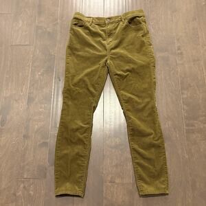 LOFT Outlet Pants Women 10P Olive Green High Rise Skinny Petite Corduroy Stretch
